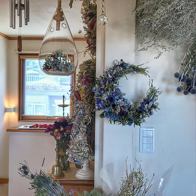 スワッグ（ドライフラワーの花束）作り体験
